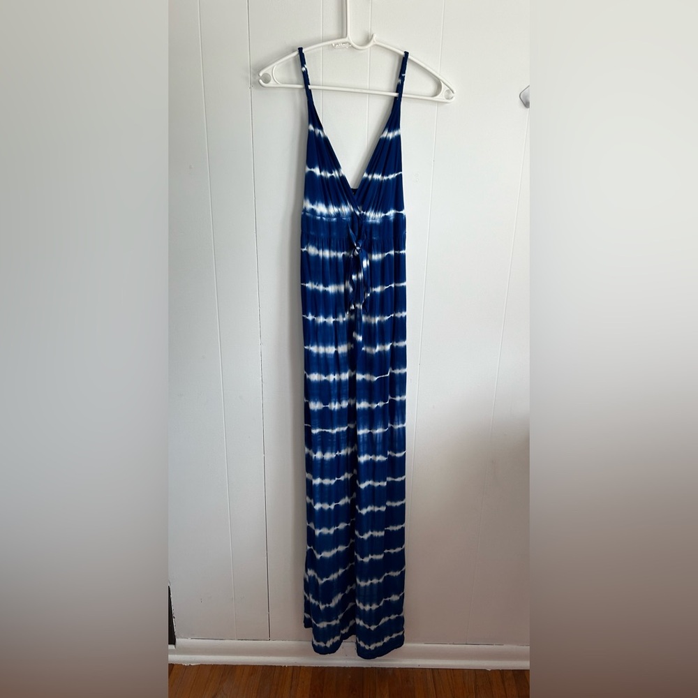 Tart Blue Tie Dye Striped Maxi Dress Women’s Size Small EUC